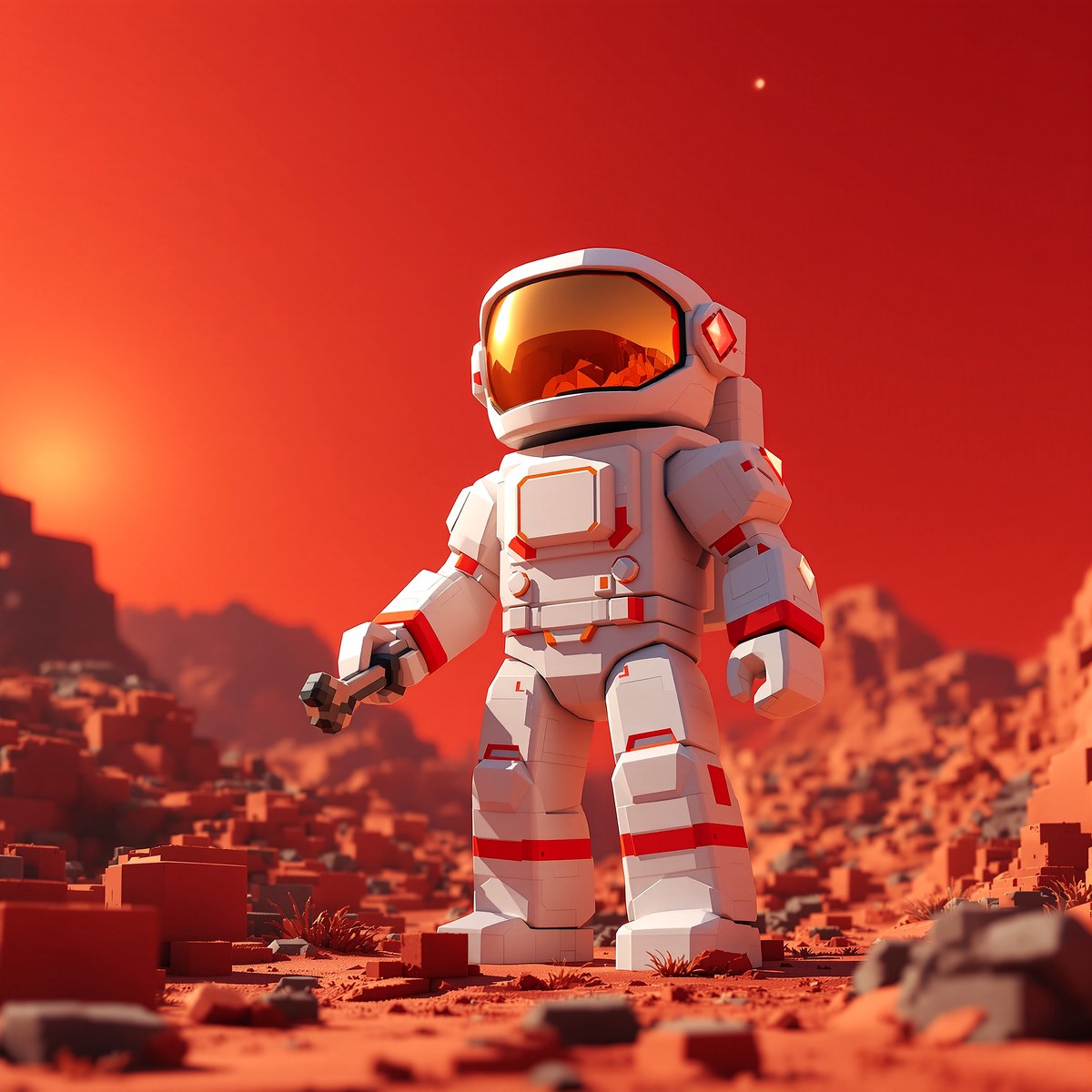 Voxel astronaut