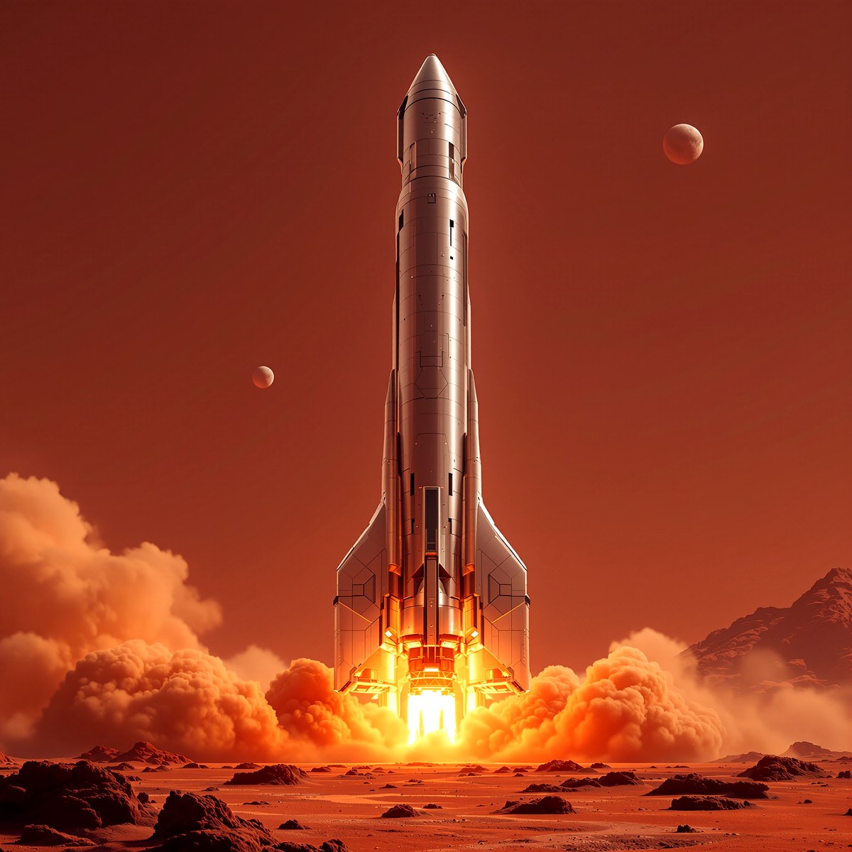 Rocket launching from Mars